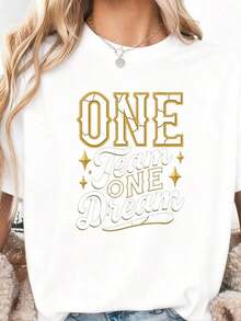 "One Team, One Phrase, One Dream" T-Shirt - Pure Cotton - 白色4 - 查看 1