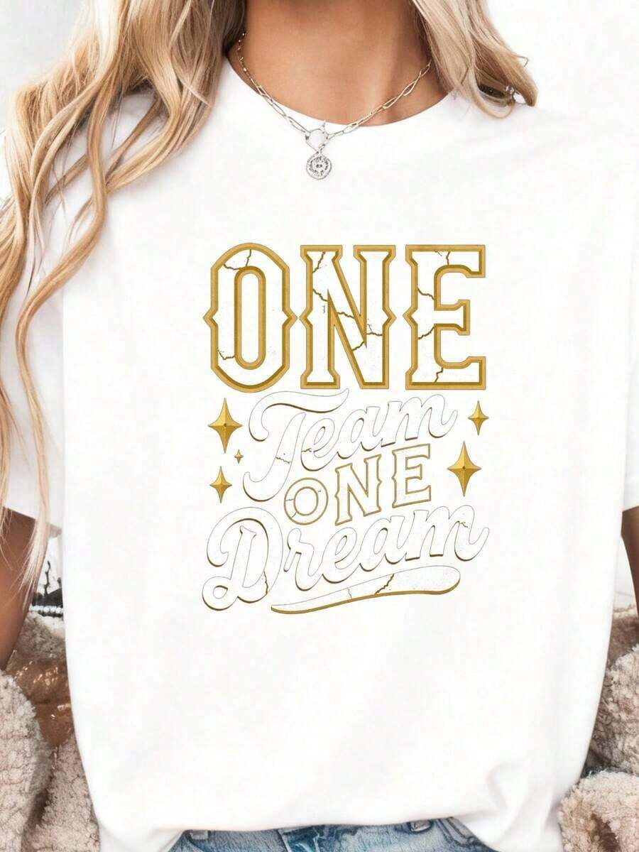 "One Team, One Phrase, One Dream" T-Shirt - Pure Cotton - 白色4 - 查看 1