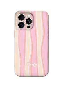 1 DIY Customized Striped Signature Phone Case, Glossy Hard Film Phone Case, Customizable Gift For Family/Friends/Couples/Pets' Signature Text, Compatible With IPhone 11/12/13/14/15/16/17 Pro Max, Compatible With Samsung Phone Cases S26 Ultra/S25/S24/S23/S22/A55/A54/A53 And Other Android Phone Models, Gift/Cheap/Spring Phone Case - Multicolor - View 7