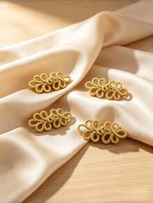 2 piezas Botones chinos de nudo dorado, broches decorativos de costura, adecuados para suéteres, capas, abrigos, bufandas, cárdigans, prendas y prendas. - 2 piezas - Ver 2