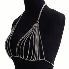 1pc Hollow Claw Chain Sexy Body Chain, Suitable For Bikini & Vacation - Silver - View 9