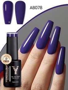 YOKEFELLOW 10ml Blue Gel Nail Polish, Summer Sky Blue Nail Gel, Vacation Nail Art, High Pigment, Soak-Off, UV LED Nail Lamp Curing, Suitable For Nail Salons - AB078 - Grape purple - View 6
