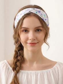 3pcs Women's Hair Accessories, Elegant French Style Floral Headbands, Suitable For Daily, Party, Wedding, Beach Vacation Wear In Spring/Summer - Purple - View 4