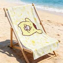Sanrio Pompompurin Beach Towel With All-Over Pompompurin Line Art Print Ultra Soft Beach Towel, Perfect For Pool, Summer Beach And Travel - A - View 6