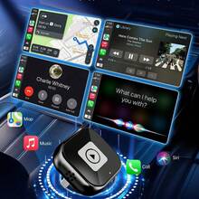 Adaptador inalámbrico 2 en 1 para CarPlay y Android Auto - Convertidor de CarPlay enchufar y usar, conexión automática rápida, sin retraso, diseño compacto compatible con iPhone y Android, con puerto USB/USB-C (Negro), Adaptador inalámbrico para CarPlay, Actualización de audio del automóvil, Accesorios modernos para automóviles, Electrónica de alta calidad, Sin batería - A - Ver 5