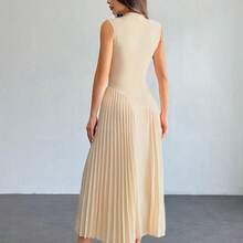 . .  PETITE Vestido ajustado de línea A con pliegues elegante para mujer - Morado - Ver 3