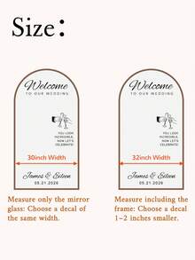 1pc - Personalized DIY Wedding Mirror Welcome Sign Sticker, Wedding Mirror Welcome Sticker, Removable Letters. Wedding Mirror Sticker, Custom Vinyl Sticker, Groom And Bride Names, Elegant Font Suitable For Wedding Party, Banquet Wall, Event Signage, Suitable For Wedding, Wedding Decor, Wedding Party - Multicolor - View 7