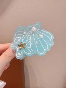 1pc Women's Shell Hair Claw Clip, Versatile Hair Accessory - Multicolor - View 8
