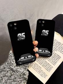 Tema de carreras de Silver Lightning McQueenfunda de teléfono Fundas compatibles con ,Apple,VIVO,OPPO,,, y Honor.Fabricadas en silicona TPU,ofrecen protección contra golpes y caídas.regalos para mamá - Negro - Ver 5