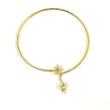 1 pieza Collar gargantilla ajustable con flor de circonita para mujeres - Dorado - Ver 6