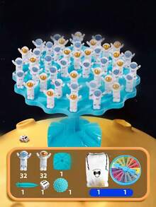 [Spaceman Theme Board Game] Multiplayer Versus Balance Game 64-Bit Spaceman + 1 Punishment Plate + 1 Dice + 1 Storage Bag, Thinking Concentration Toys, Suitable For All Kinds Of Breaks, Holidays, Parties And Friends And Relatives To Play The Game, Suitable For Easter, Halloween, Christmas, Etc. Holiday Gifts - Balance Challenge (Deluxe Set) - View 11