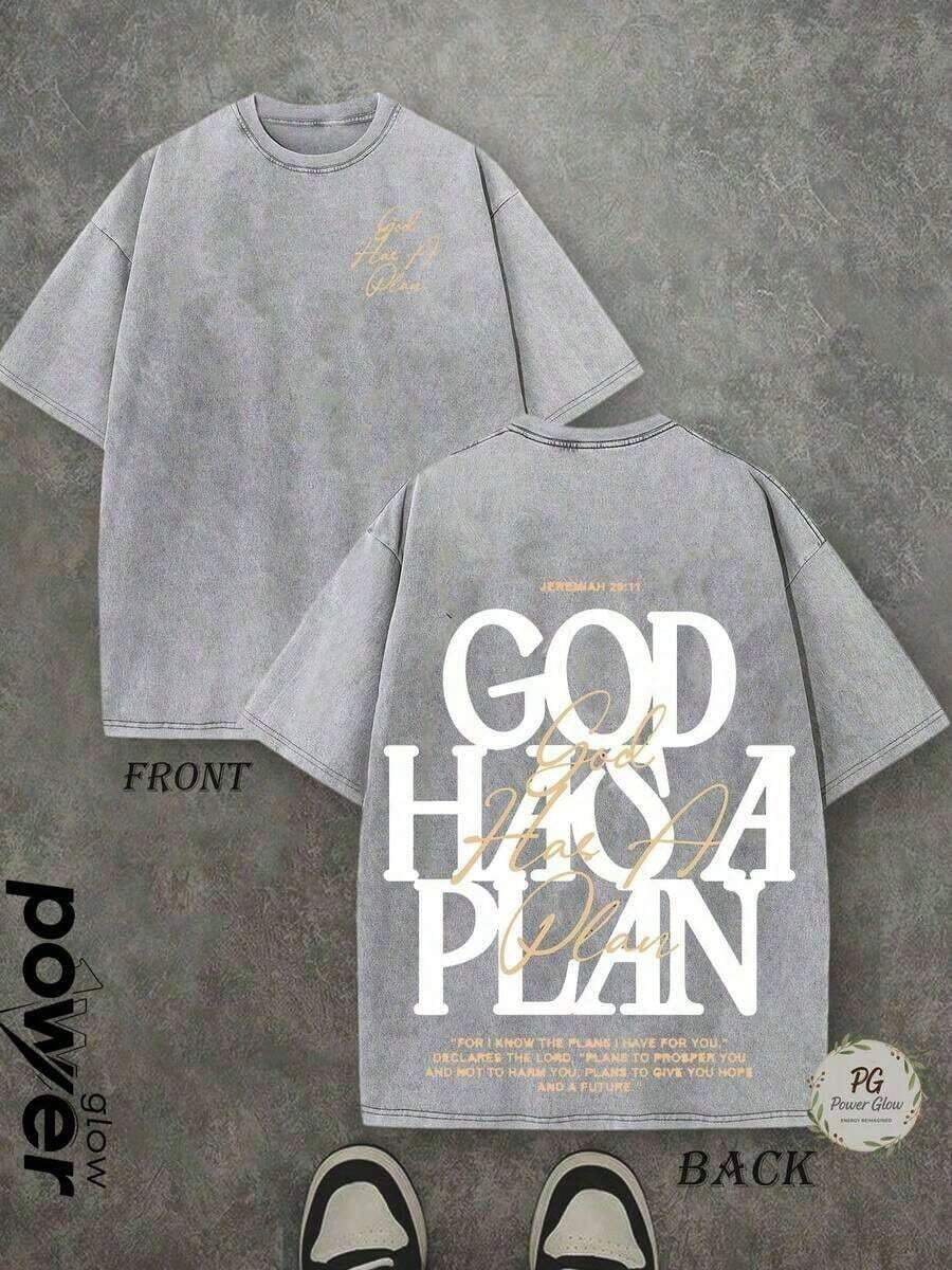 Women's Casual Printed T-Shirt, Short Sleeve, Round Neck, Local Urban Fashion Spring/Summer. Women's Blouses, Women's T-Shirts. 230g (S-XXXL) - 灰色 - 查看 1