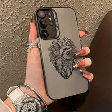 Phone Case: Colorful Silver Patterned Case With Heart Sketch Art And Fashion Pattern For 24/23/S22Ultra/S26FE/S20Ultra/S10+/M10s/M12/Note20/A03/A04e/A05s/A10s/A11/A12/A13/A14/A15/A20/A21s/A22/A23/A24/A25/A30/A30s/A31/A32/A33/A34/A35/A50/A52/A53/ - 顏色1 - 查看 9