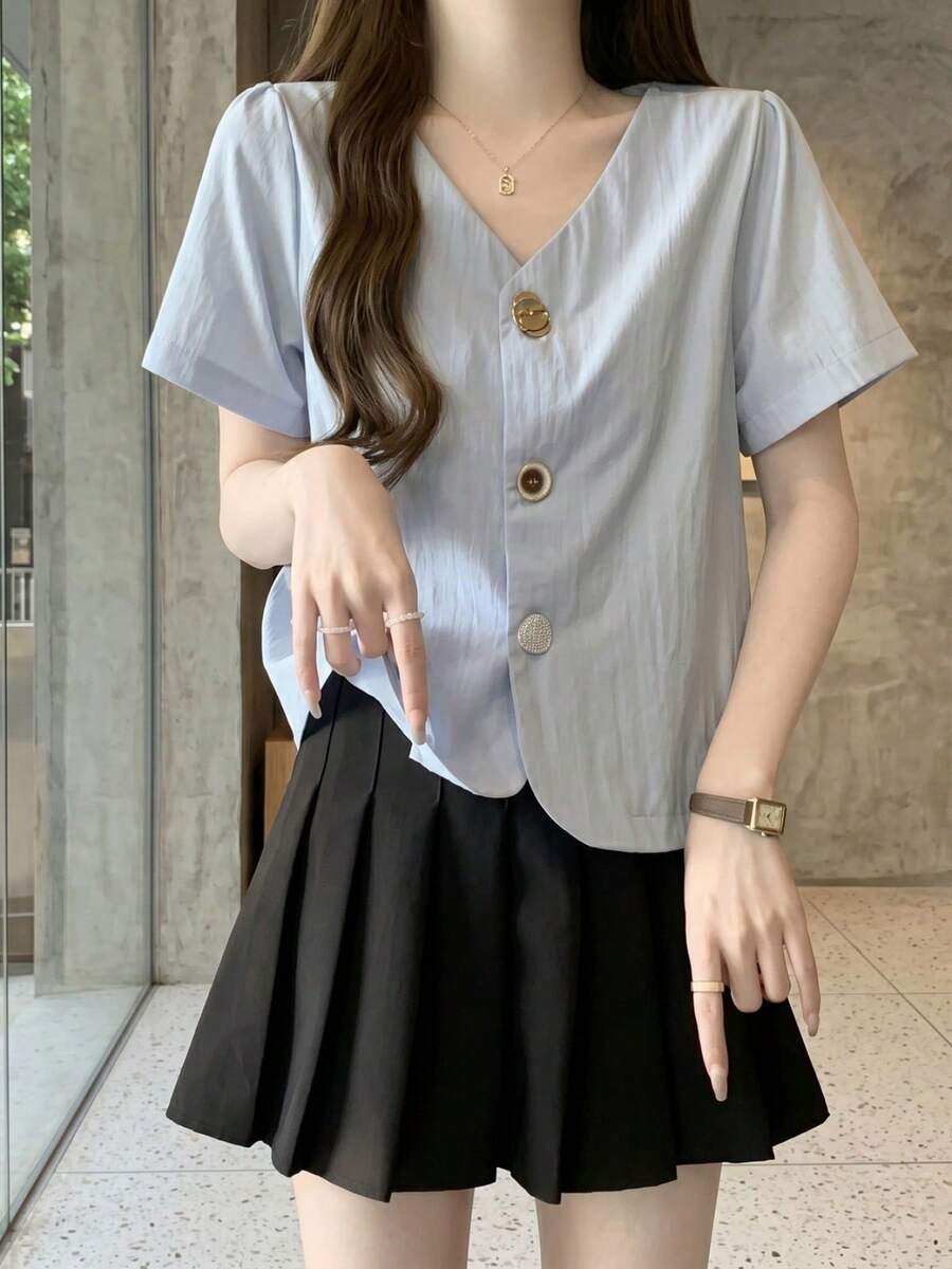 Women Blouses & Shirts - Blue - View 1