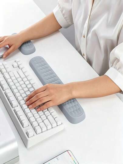 1PcErgonomic Keyboard Mouse Wrist Rest Pad Memory Foam Soft Wrist Support Cushion Comfort Breathable Hand Mat For Office Gaming