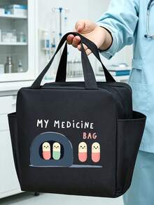 Kit de emergencia médica a prueba de humedad y polvo con patrones de píldoras de colores, organizador de medicamentos de repuesto, bolsa de almacenamiento con compartimentos múltiples, bolsa de maquillaje portátil para personal médico y trabajadores de oficina, bolsa de aseo y acicalamiento multifuncional para viajes de negocios, viajes diarios, uso doméstico, bolsa de primeros auxilios, estuche de pastillas, soporte de medicamentos, contenedor de cosméticos, bolsa de suministros de atención médica, artículo esencial para dormitorio y oficina, regalo de graduación - Multicolor - Ver 14