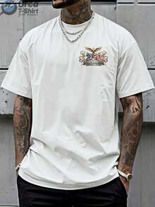 Camiseta de manga corta de estilo retro americano con estampados en la parte delantera y trasera que presentan un diseño conmemorativo del 250º aniversario, adecuada para uso diario en verano y como regalo de temática patriótica para amigos y familiares. - Blanco - Ver 2