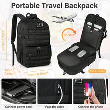 NEWHEY 17.3 Inch Men's Waterproof Durable Work Backpack With USB Charging Port, Insulated Lunch Bag, Suitable For Travel, School, Business, With MOLLE Design - Multicolor - View 7