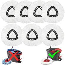4 Pack Mop Heads Replacements For O-Ceda Easy Wrin Spin System, Microfiber Refills, Easy Cleaning Mop Repalce Head - Style Type as Pic - View 9