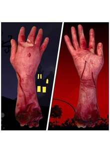 5pcs/1pc Halloween Party Props Include Realistic Prosthetic Hands, Prosthetic Arms, Prank Props, Lifelike Severed Hands, Severed Feet, And Bloody Limbs; Halloween Horror Decorations; Haunted House Sets; Party Sets; And Thriller-Themed Events. - Multicolor - View 7