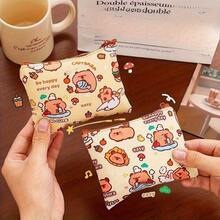 4pcs, Capybara Coin Purse, Cute Mini Earphone & Lipstick Pouch, Cartoon Capybara Portable Storage Bag, Storage Bag, Miscellaneous Storage Bag, Student Portable Coin Purse, Random Style. Travel Essentials, Makeup Bag, Holiday Essentials, Back To School (Random Style) - A - View 6