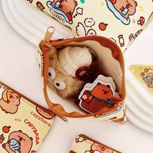 4pcs, Capybara Coin Purse, Cute Mini Earphone & Lipstick Pouch, Cartoon Capybara Portable Storage Bag, Storage Bag, Miscellaneous Storage Bag, Student Portable Coin Purse, Random Style. Travel Essentials, Makeup Bag, Holiday Essentials, Back To School (Random Style) - A - View 5