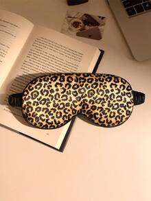 1pc Leopard Print Eye Mask, Lightweight Silk-Like Material, Sleeping Mask For Afternoon Nap, Summer Eye Fatigue Relief - Multicolor - View 5
