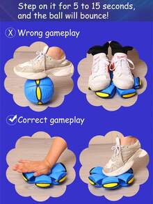 2026 New Upgraded Thickened Elastic Stomp Ball, Magic Flying Saucer Transforming Ball, Outdoor Interactive Fun Stress Relief Sports Toy, Random Color Sent - Multicolor - View 7