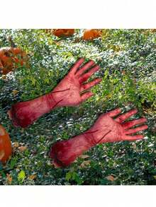 5pcs/1pc Halloween Party Props Include Realistic Prosthetic Hands, Prosthetic Arms, Prank Props, Lifelike Severed Hands, Severed Feet, And Bloody Limbs; Halloween Horror Decorations; Haunted House Sets; Party Sets; And Thriller-Themed Events. - Multicolor - View 4