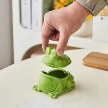 Ceramic Frog Ashtray, Made Of Ceramic, Green And Windproof, A Creative And Cute Desktop Ashtray, A Fresh And Green Home Decoration, Suitable For Homes, Offices, Desktops, Outdoor Terraces And Other Places. - One Size Fits All - View 8