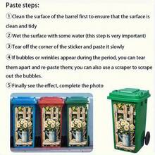 1pc Daisy Themed Trash Can Sticker [37 X 82 Cm], Self-Adhesive Wall Decal For Decoration On Trash Cans, Walls, Home Decor (Suitable For Trash Cans, Walls, Home Decoration) - A - View 6