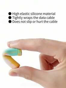 矽膠電纜保護套，耐用且時尚，防止電纜斷裂和斷開，適用於保護 Apple、Android 手機、充電器、電纜、Apple 和充電器，電線保護套，防彎曲 - 彩色 - 查看 10