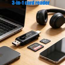 3-In-1 Multi-Function Card Reader, Type-C Card Reader Dual Interface SD/TF Memory Card Adapter, High-Speed Transfer For Smartphone, Computer, Camera - 3-in-1 Card Reader - View 7