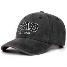Mom Dad Letter Embroidered Baseball Cap Vintage Washed Couple DAD Hat Unisex Outdoor Sports Casual Fashion Baseball Cap - Multicolor - View 2