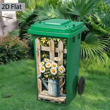 1pc Daisy Themed Trash Can Sticker [37 X 82 Cm], Self-Adhesive Wall Decal For Decoration On Trash Cans, Walls, Home Decor (Suitable For Trash Cans, Walls, Home Decoration) - A - View 4