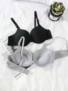 Women Bras & Bralettes - Black+Gray - View 5