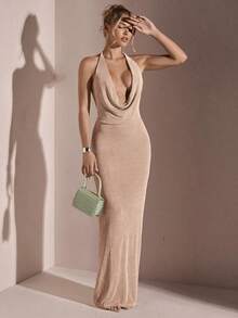 xheSHEIN  Vestido casual largo para mujer, minimalista y de moda para uso diario, elegante, atuendo de playa para mujer / playa, vestido de invitada de boda, vestido de graduación / atuendo de graduación, atuendo de brunch para mujer, atuendo de concierto para mujer / atuendo de festival rave / atuendo de concierto country / atuendo de Ibiza / atuendo de Nashville, vacaciones, vacaciones, modesto, ropa de mujer para vacaciones tropicales, gyaru, verano / atuendos de verano / ropa de verano, atuendos de primavera para mujer, vestido para cita nocturna, vestido corto de dama de honor, elegante vestido negro, primavera/verano, espalda descubiertaxhe - Albaricoque - Ver 1