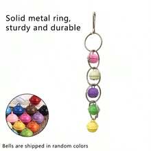 1 pieza Juguete de loro Anillo colgante colorido, para masticar, jugar, aliviar el aburrimiento, escalar - Multicolor - Ver 10