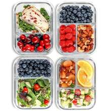 Food Storage Containers - Meal Prep Containers For Office, Back To School, Portable, Outdoor Lunch Glass Food Storage Containers With Lids, Stackable, Airtight Glass Meal Prep Containers, Freezer To Oven , Upgraded Snap Lock Transparent Food Salad Fruit PET Bento Lunch Boxes - View 1