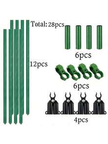 28pcs Multi-Functional Garden Support Stake Set, Suitable For Various Fruit And Vegetable Plant Support, Freely Combinable And Assemblable Garden Climbing Trellis - Multicolor - View 9