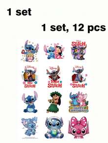 Disney 迪士尼 Lilo & Stitch 自黏貼紙，可愛卡通史迪仔與天使裝飾貼花，適用於 DIY 手作，此貼紙組包含 12 款經典 Lilo & Stitch 角色生動設計，包括調皮的史迪仔、可愛的天使、甜美的 Lilo，適合裝飾筆記型電腦、水壺、手機殼、日記本、剪貼簿 - 貼紙 - 查看 8