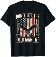 Dont Let Old Man Vintage American Flag T-Shirt,100% Cotton,Lightweight And Breathable,Durable And Long-Lasting,Suitable For Both Unixe,Machine Washable,Dry Cleanable.Haut Femme été Unisex Adult Teen Graphic Print Crew Neck Short Sleeve T-Shirt Casual Streetwear Daily Top - Black - View 1
