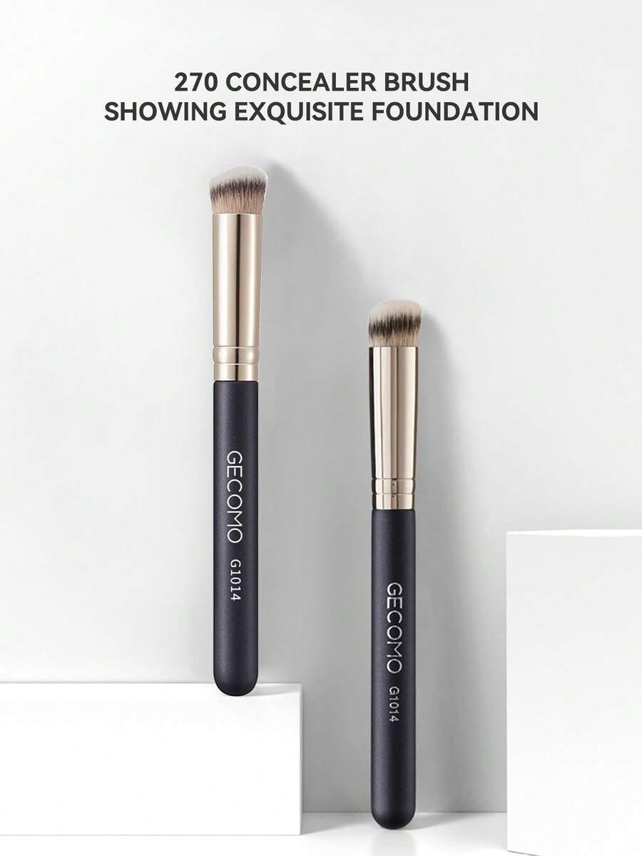 1pc Seamless Base Makeup Brush, Ultra Soft High-Density Bristles, Angled Curved Brush Head, Fast Application For Even And Smooth Coverage, Non-Absorbent, Non-Irritating, Multi-Functional Localized Makeup Brush For Daily Base Makeup And Exquisite Look - Multicolor - View 1