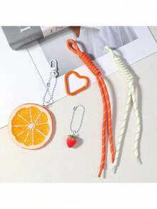 Cute Ins Style Lemon Slice Simulation Fruit Keychain Car Bag Niche DIY Accessory Anniversary Gift - A - View 3