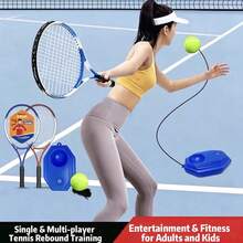 Tennis Trainer Elastic Ball With Rope, Self-Bouncing Rebound Ball For Solo Fitness Training, Beginner Exercise Equipment - Multicolor - View 5
