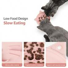 Silicone Slow Feeder Dog Cat Bowls, Interactive Puzzle Toy For Pets Dry/Wet Food Training, Keeps Dogs Cats Busy, Prevents Puppy Kitty Overeating Pink, 0.8 Cup - 0,8 cốc - Xem 2
