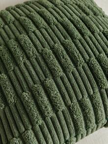 1/2pcs Moss Green Corduroy Checkerboard & Striped Pattern Bohemian Decorative Cushion Cover, Sofa Pillow, Decorative Pillow Cover, Office, Living Room - Green - View 3