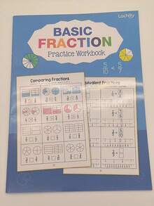 32 páginas Libro de ejercicios de fracciones matemáticas, libro de ejercicios para niños, materiales de aprendizaje de matemáticas, adecuado para el aprendizaje en el hogar y en el aula, ayuda de aprendizaje - Multicolor - Ver 10