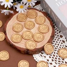 20 piezas Pegatinas de Sello de Cera Autoadhesivas con Patrón de Corazón, Adecuadas para Regalos, Sellado de Sobres de Invitaciones de Boda - Marrón Claro - AMOR - Marrón claro - Ver 4
