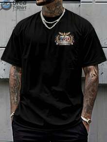 American Retro Style Short-Sleeved T-Shirt With Prints On The Front And Back Featuring A Commemorative 250th Anniversary Design, Suitable For Everyday Summer Wear And As A Patriotic Themed Gift For Friends And Family. - Black - View 2